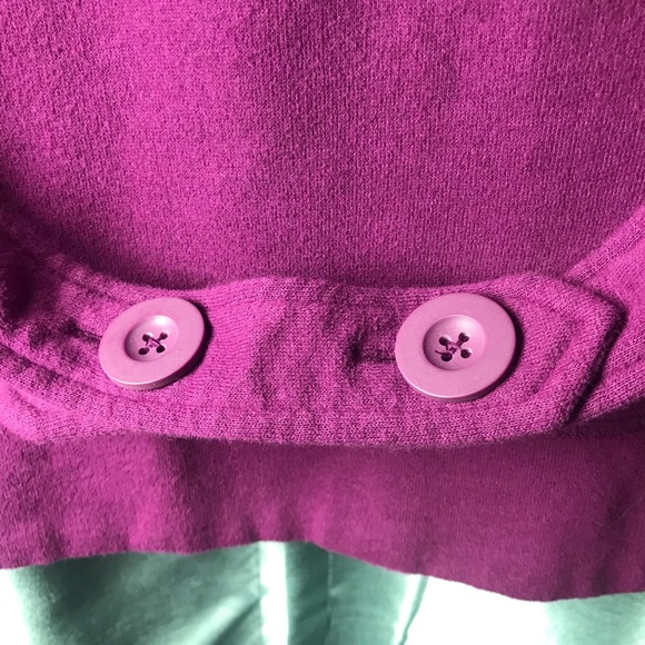 L.L. Bean Cardigan Sweater Coat Blazer Purple Med - Picture 5 of 7